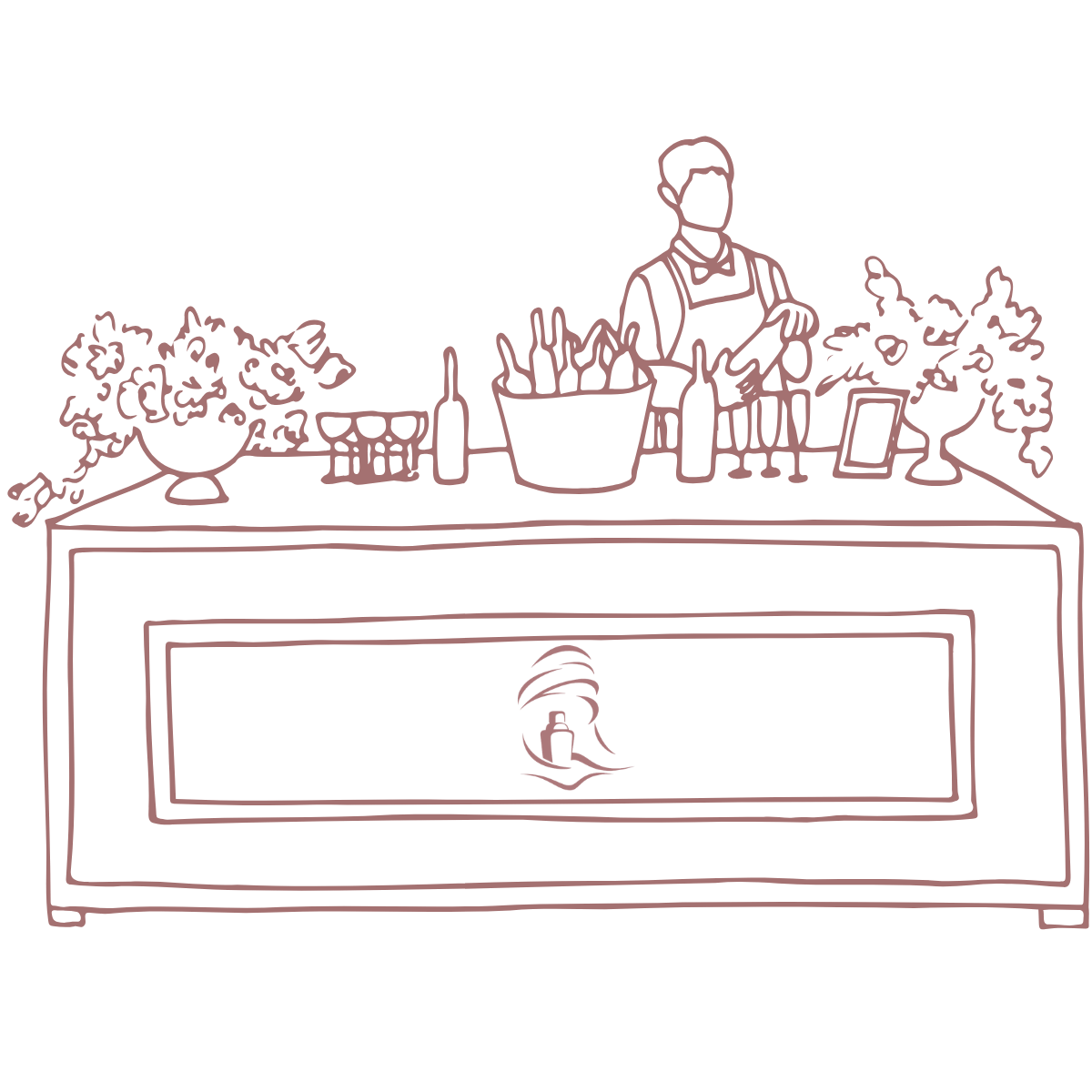 llustration d’un bar à cocktails événementiel