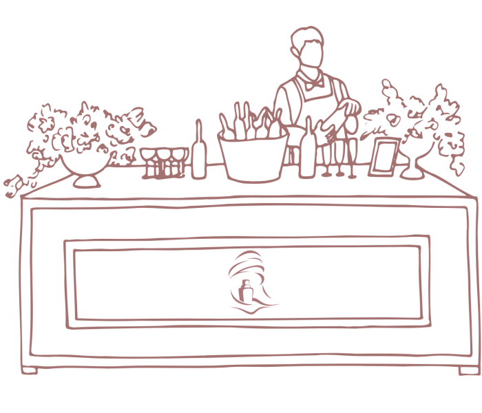 llustration d’un bar à cocktails événementiel